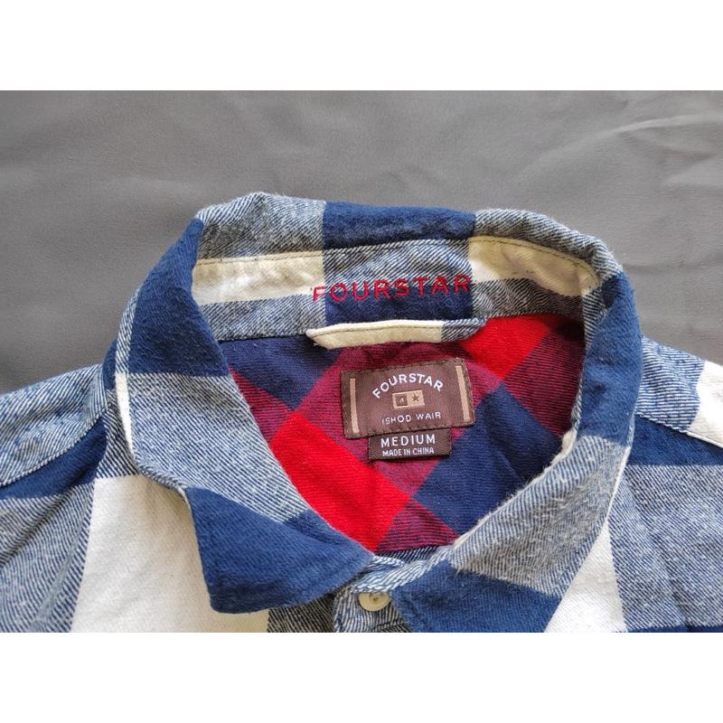 【K1】二手古著Vintage Fourstar格紋襯衫 SZ M-細節圖2