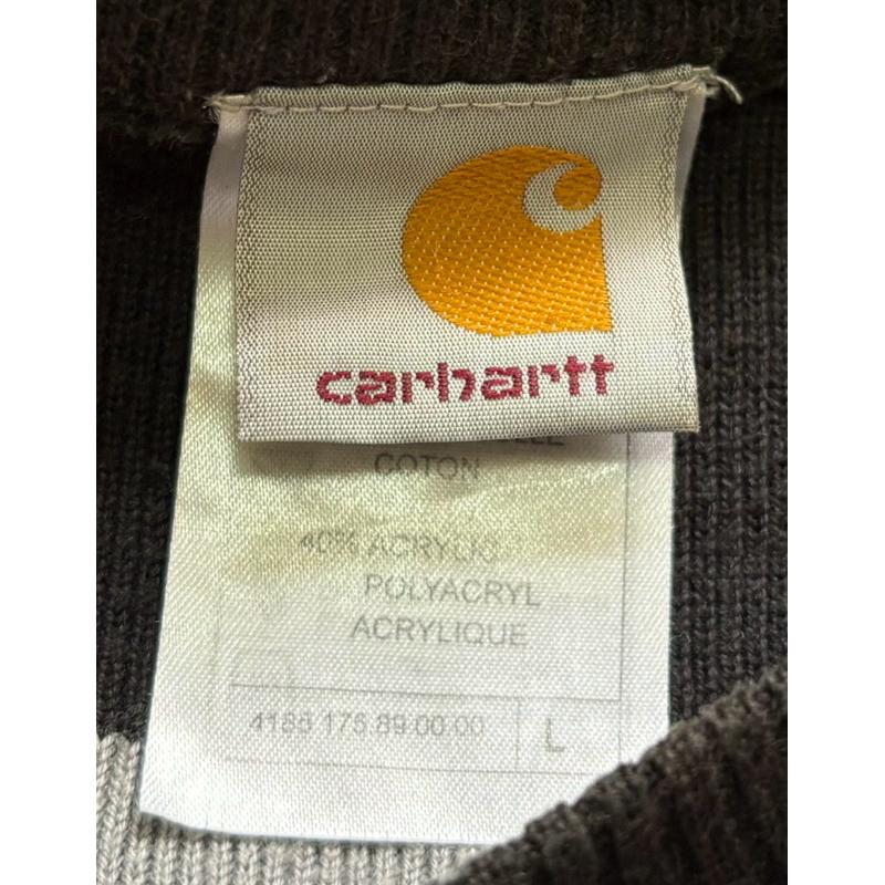 【R5】二手古著Vintage工裝大牌Carhartt條紋毛衣SZ L-細節圖2