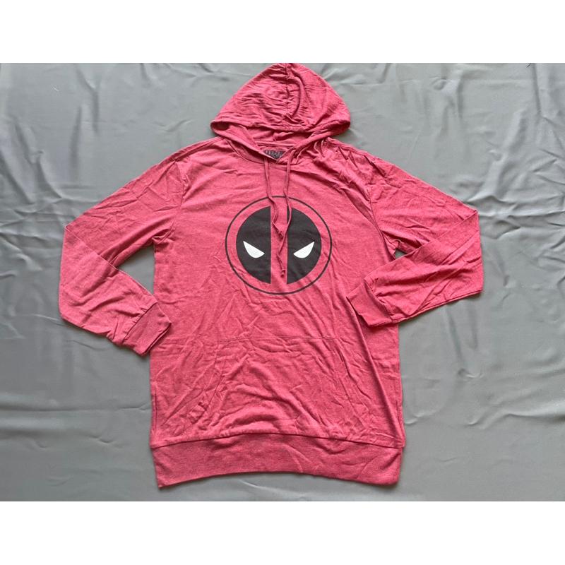 【C1】全Marvel死侍Deadpool logo春天薄連帽長T SZ M - 潮到不行 - iOPEN Mall