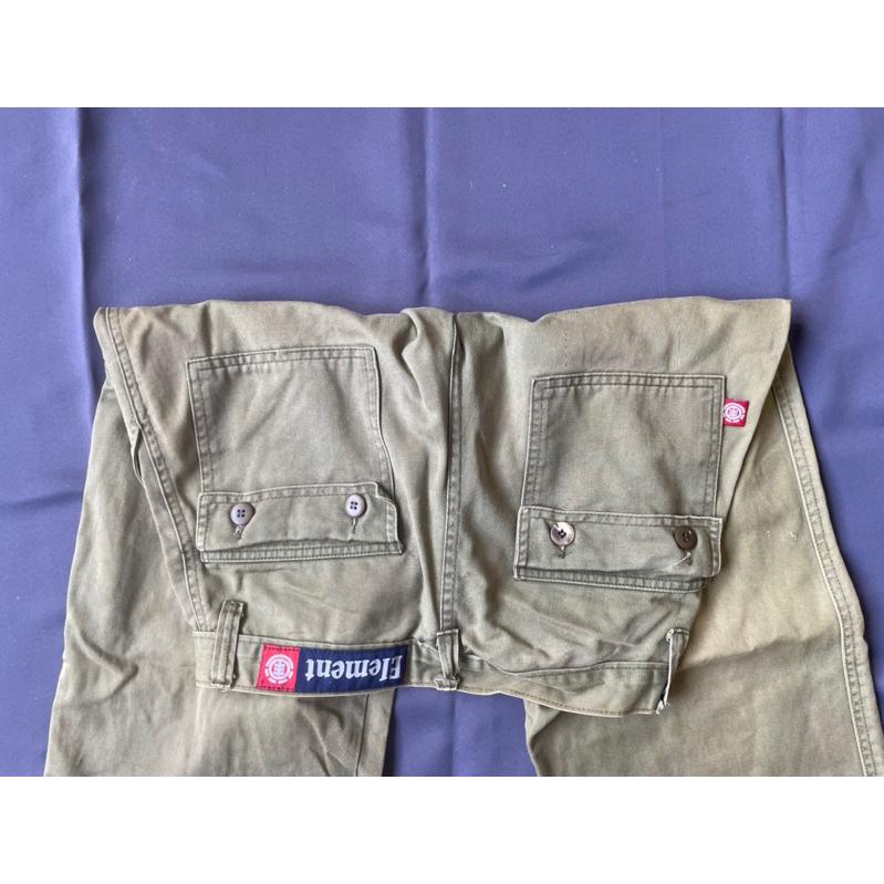 二手古著Vintage滑板大牌Element美國製軍綠色工作褲SZ 30-細節圖5