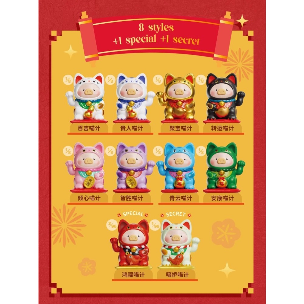 LuLu豬一招喵記系列招財貓公仔-細節圖2