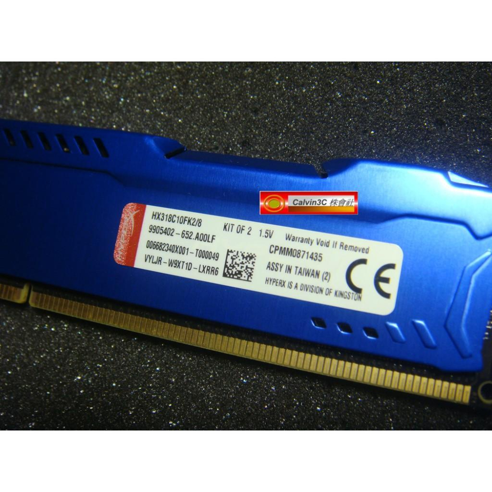 金士頓 Kingston HyperX FURY DDR3 1866 Kit 4G X2 8G 單面顆粒 超頻 終身保固-細節圖2