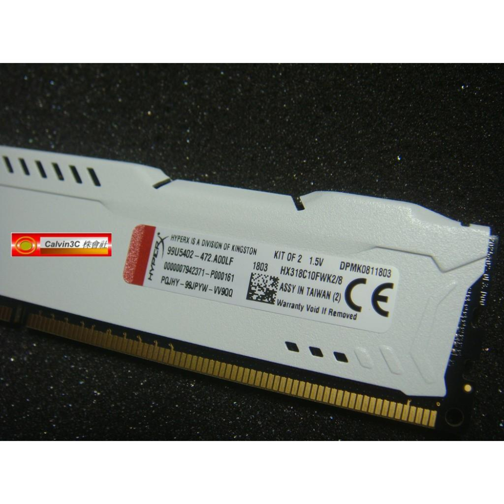 金士頓 Kingston HyperX FURY DDR3 1866 Kit 4G X2 8G 單面顆粒 超頻 終身保固-細節圖4