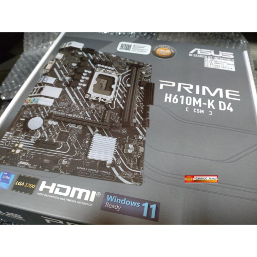 新品 華碩 PRIME H610M-K D4-CSM 1700腳位 Intel H610 SATA3 DDR4 M.2