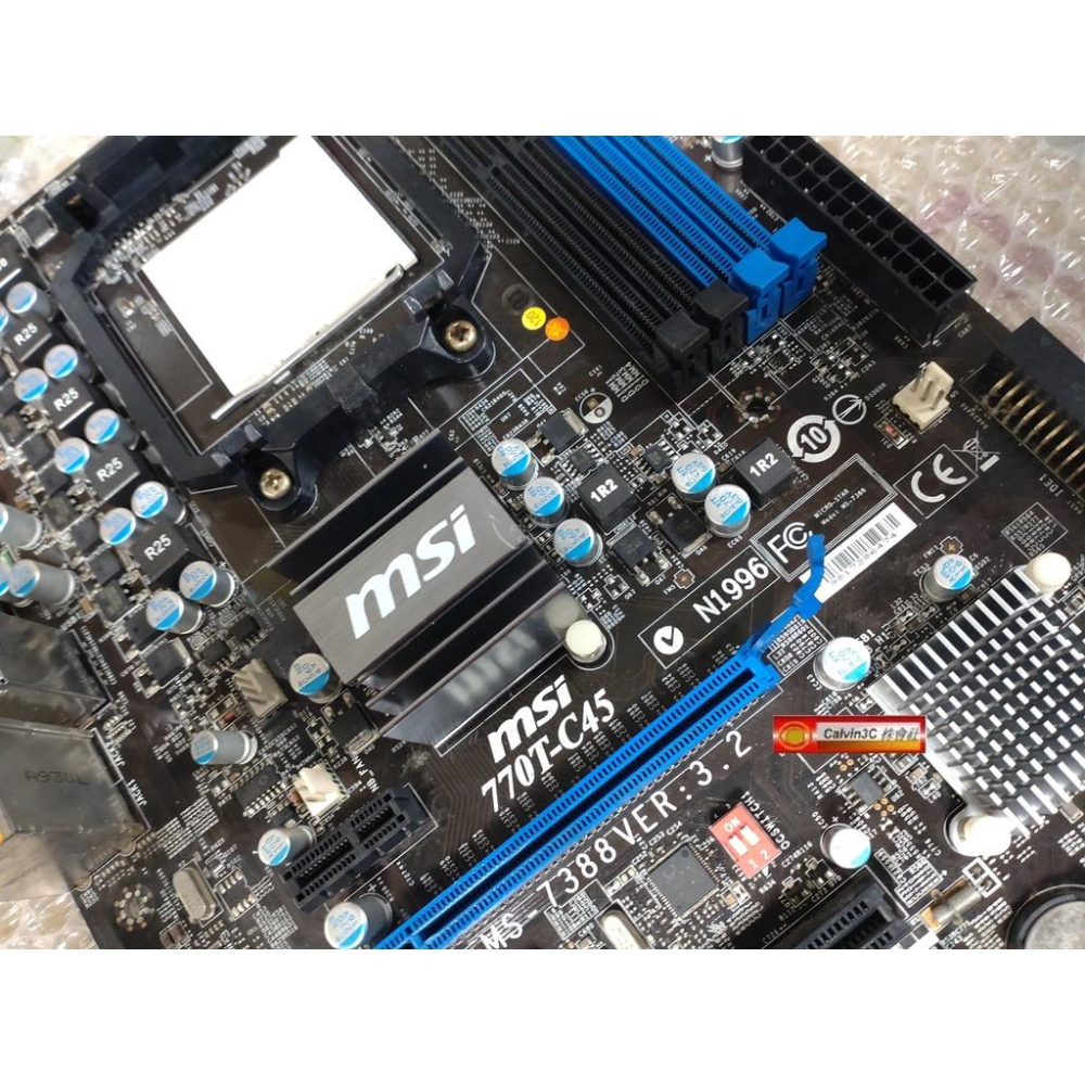 微星 MSI 770T-C45 AM3腳位 AMD 770晶片 4組DDR2 6組SATA 1組IDE 全固態電容 開核-細節圖2