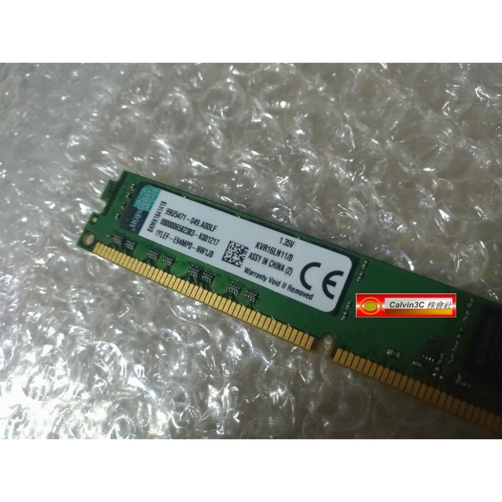 金士頓 Kingston DDR3L 1600 8G PC3-12800 KVR16LN11/8 低電壓 雙面 終身保固-細節圖3