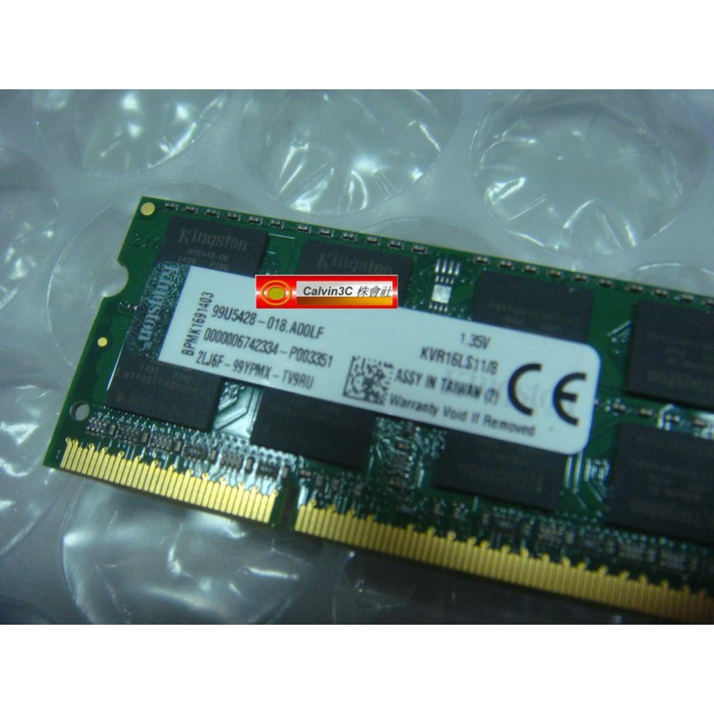 金士頓 Kingston DDR3L 1600 8G DDR3 12800 KVR16LS11/8 低電壓 終身保固-細節圖3