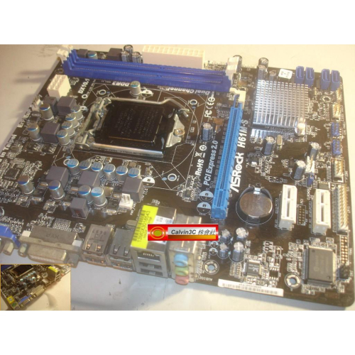ASRock 華擎 H61M-S 1155腳位 Intel H61晶片組 4組SATA 2組DDR3 CPU固態電容合板