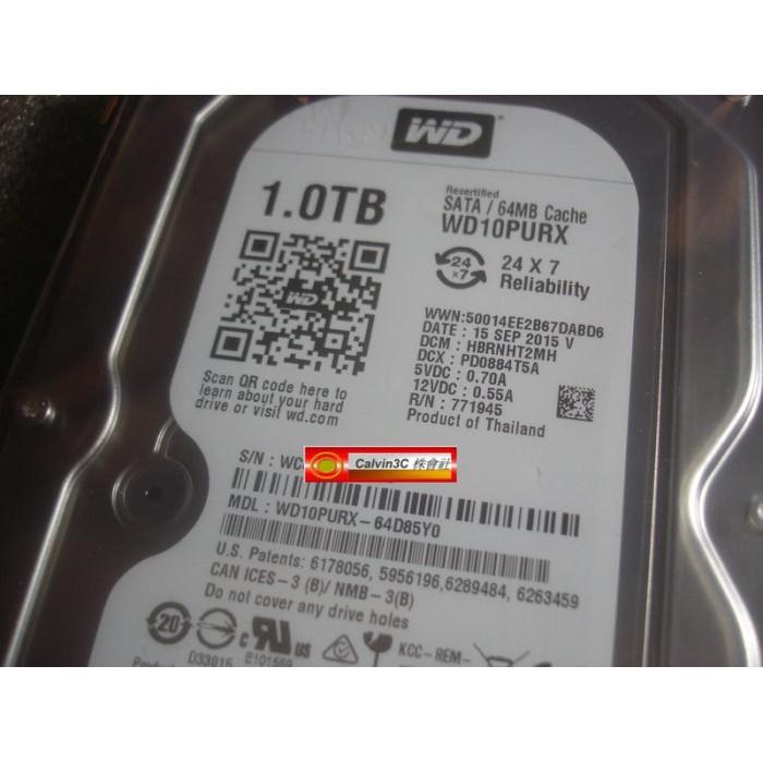 威騰 WD 紫標監控系統碟 支援高畫質 SATA2 1T 64M WD10PURX 保全系統相容 全年無休-細節圖3
