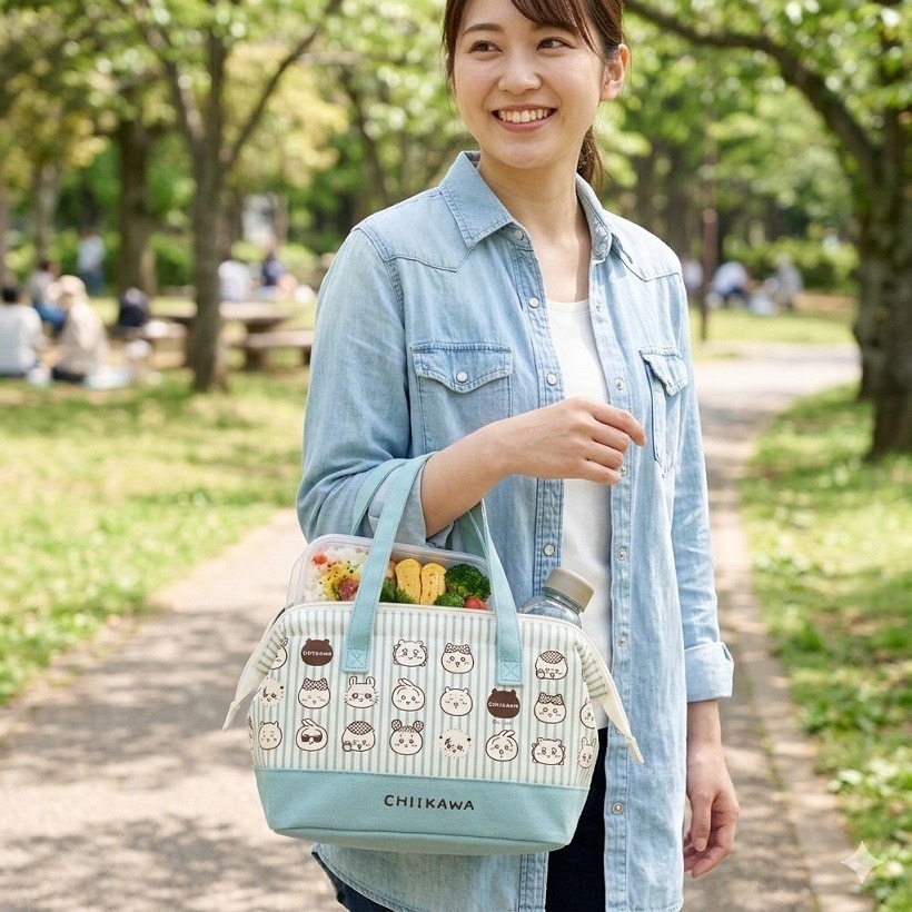 日本吉伊卡娃 便當袋  手提袋 帆布袋 日本正品帶回現貨 吉伊卡娃 吉伊 小八 小八貓 烏薩奇 兔兔 古本-細節圖6