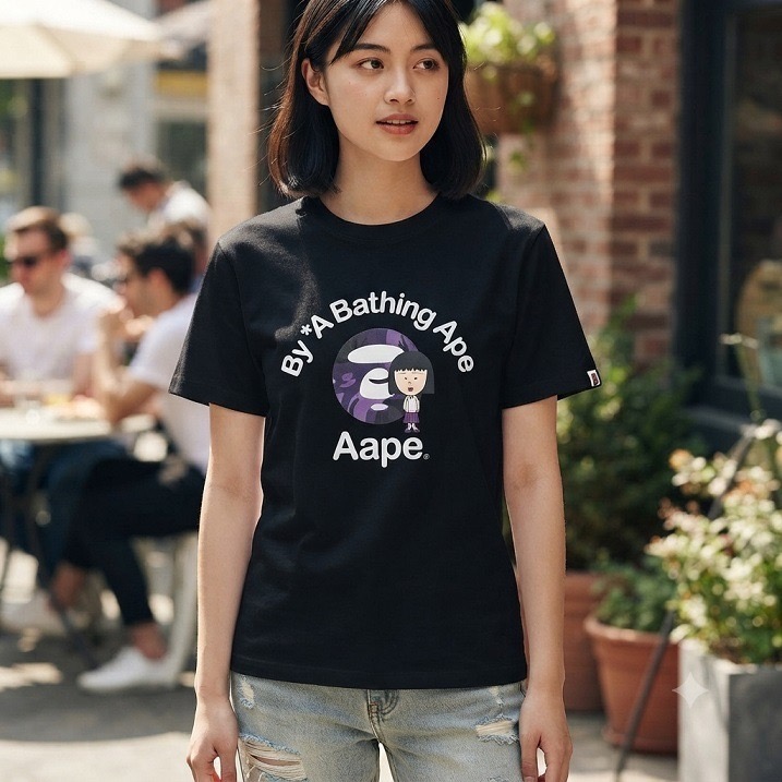 現貨日本潮牌AAPE-APE-2025.11限定單一店面先行販售-限量發行-T恤-聯名款櫻桃小丸子/野口/手提袋-細節圖8