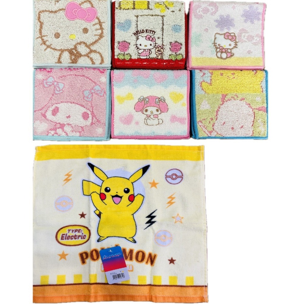 日本三麗鷗短手帕/幼兒園/皮卡丘/寶可夢/美樂蒂/凱蒂貓-細節圖11