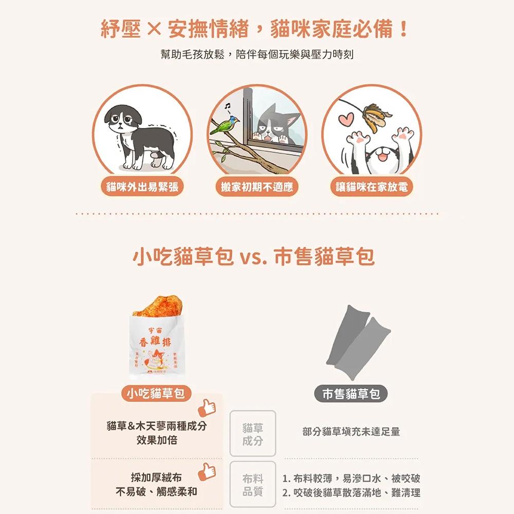 [快速出貨]汪喵星球 台灣小吃貓草包 貓玩具 貓草包 寵物玩具 安撫貓草包 貓咪玩具 貓草-細節圖2
