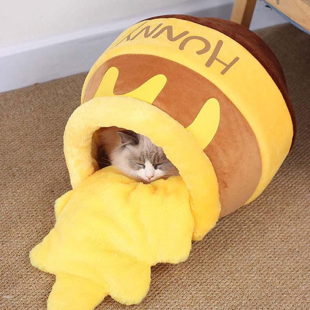 [台灣現貨 快速出貨]蜂蜜罐貓窩 貓窩 寵物窩  貓咪睡窩 狗窩 寵物睡窩 睡窩 貓床 蜜罐窩 寵物床 造型貓窩-細節圖6