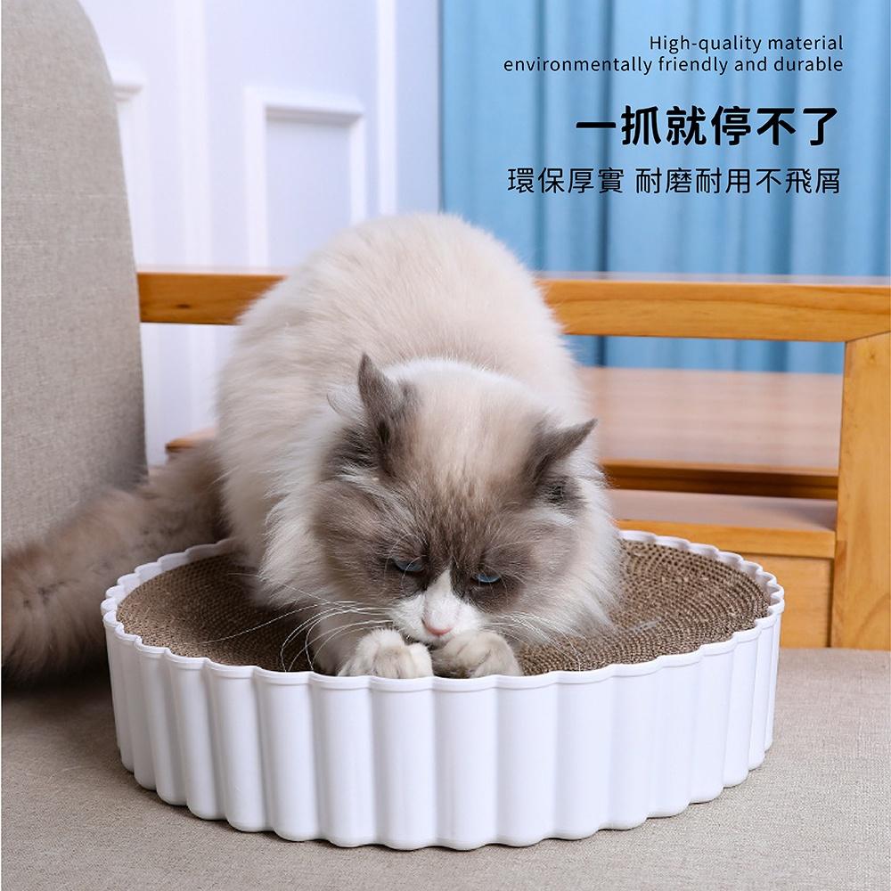 [台灣現貨 快速出貨]貓抓盆 貓抓窩 貓抓床 貓抓板 圓餅貓抓板 碗形瓦楞紙 圓形貓抓盆 可替換內芯 兩面可用-細節圖7