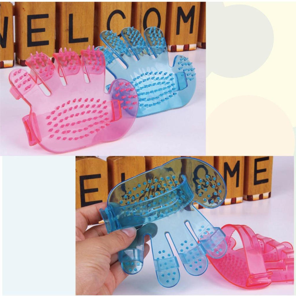 [台灣現貨 快速出貨]洗澡按摩刷 沐浴清潔刷 新型美容梳 按摩梳 軟橡膠刷 洗澡梳 寵物手梳 梳毛 寵物水晶手掌五指型-細節圖7