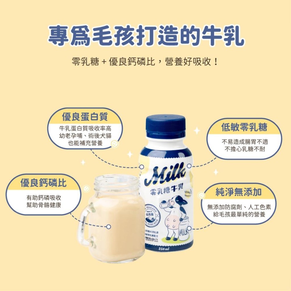 [快速出貨]汪喵星球 寵物牛奶 零乳糖牛乳 犬貓零食 狗零食 貓零食 汪喵牛奶 營養補鈣 250ml 單罐-細節圖2