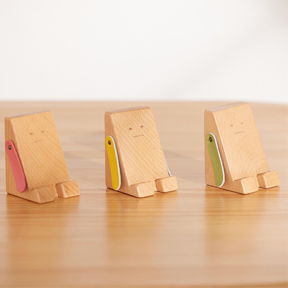 [台灣設計 快速出貨]阿呆手機座 手機座 手機架 辦公小物 手機支架 桌面手機架 追劇神器 童心木 TOSMU 懶人支架-細節圖9