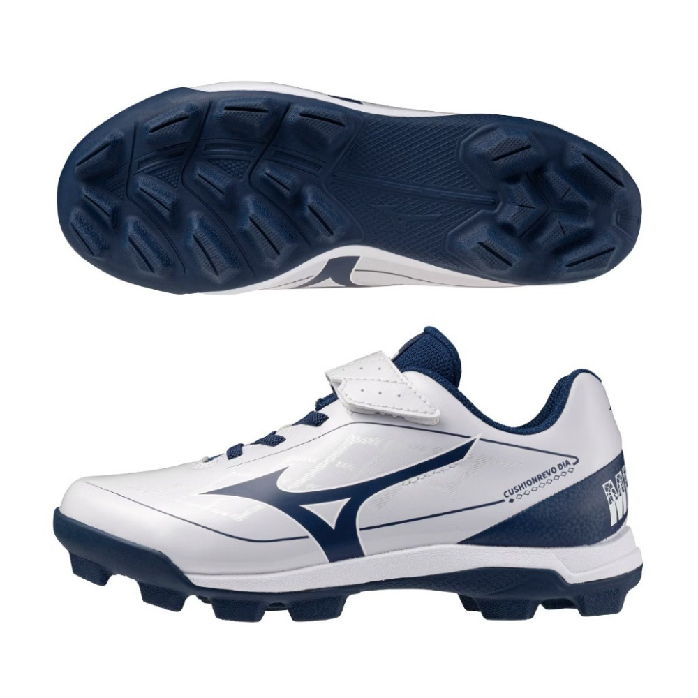 《棒壘用品優惠出清》Mizuno CUSHIONREVO DIA 棒球 壘球 小孩 棒壘 膠釘鞋 (寬楦)-規格圖4