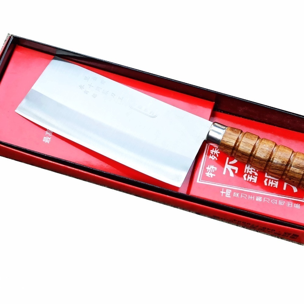 05 片刀 V銀4角4號木柄片刀 水里菜刀王 料理主廚 日本三合不繡鋼 尖木片刀 蔬果菜刀片肉刀水里菜刀王 水里菜刀王-細節圖3