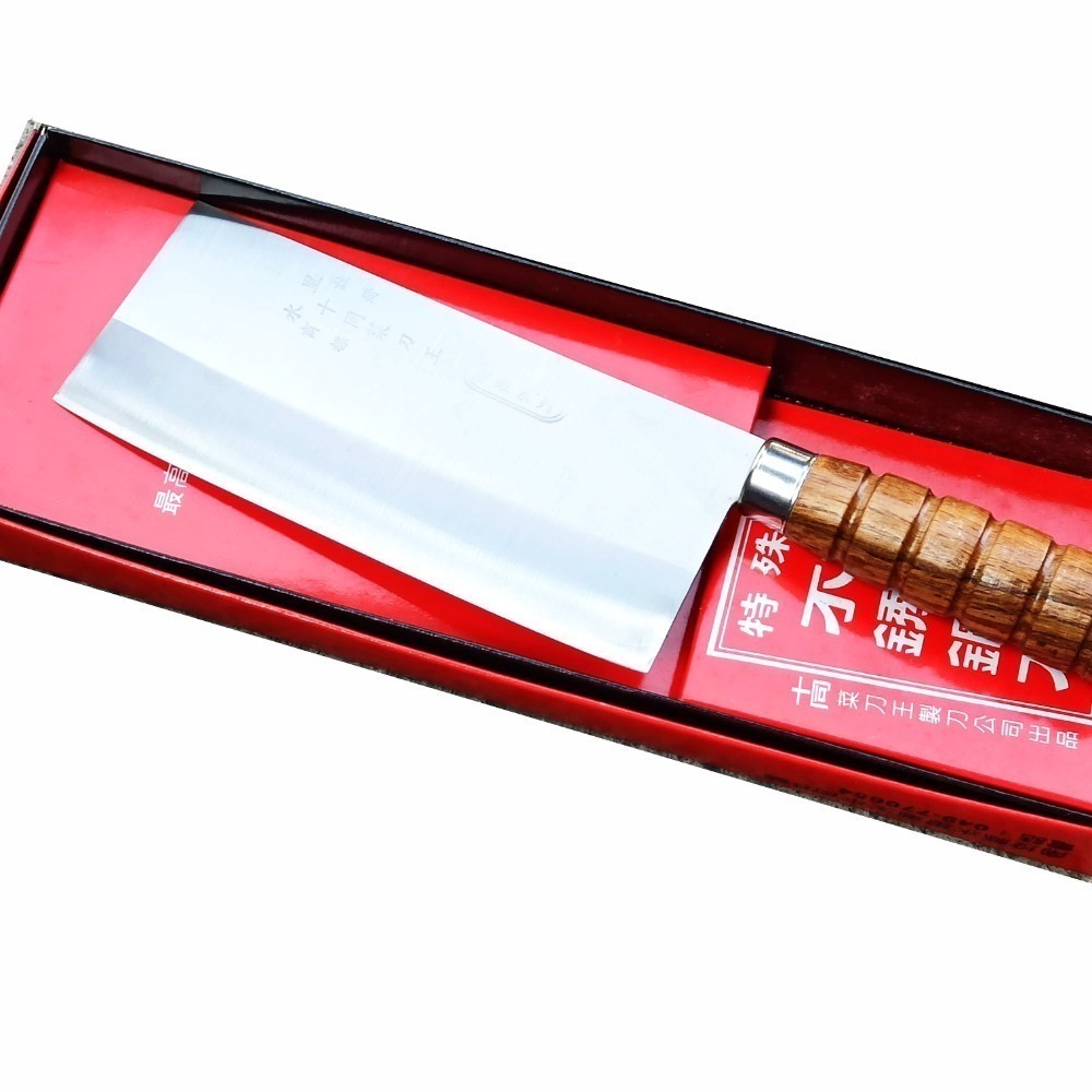 05 片刀 V銀4角4號木柄片刀 水里菜刀王 料理主廚 日本三合不繡鋼 尖木片刀 蔬果菜刀片肉刀水里菜刀王 水里菜刀王-細節圖3