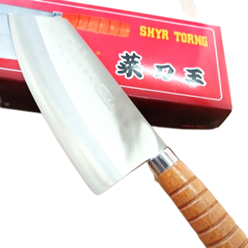 05 一支尖木片刀 正日本白鐵不繡鋼三合鋼頂級v銀九層木柄尖片刀尖肉桂刀薄刃包丁中藥刀水里菜刀王真心推薦台灣公司製造-細節圖3