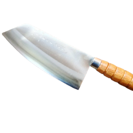 05 一支尖木片刀 正日本白鐵不繡鋼三合鋼頂級v銀九層木柄尖片刀尖肉桂刀薄刃包丁中藥刀水里菜刀王真心推薦台灣公司製造-細節圖4