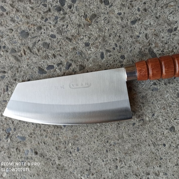 05 一支尖木片刀 正日本白鐵不繡鋼三合鋼頂級v銀九層木柄尖片刀尖肉桂刀薄刃包丁中藥刀水里菜刀王真心推薦台灣公司製造-細節圖5