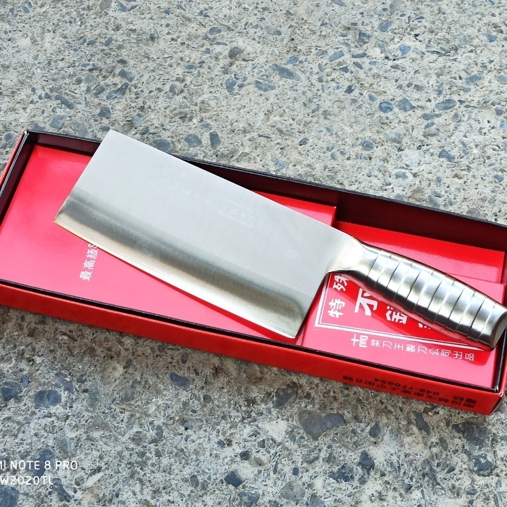 05一支4角4號片刀 一體水里菜刀王50年3代傳承推薦 已經手工開封一體鐵柄料理菜刀片刀 V銀白鐵三合鋼 一支尖鐵片刀-細節圖2