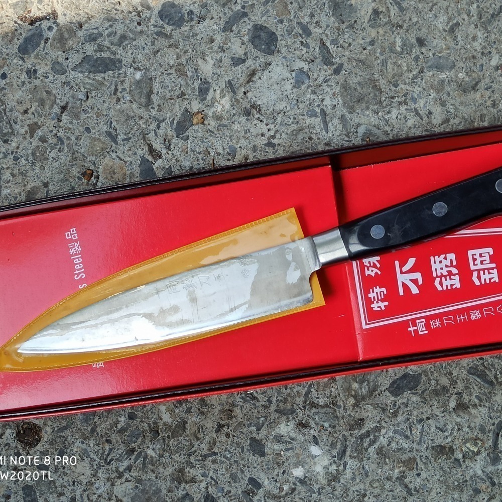 17 台灣製 6寸中式口金尖 料理水果刀 v銀一體成型 日本鋼武生製白鐵不繡鋼三合鋼 握把防滑 切蔬菜切水果刻刀-細節圖2