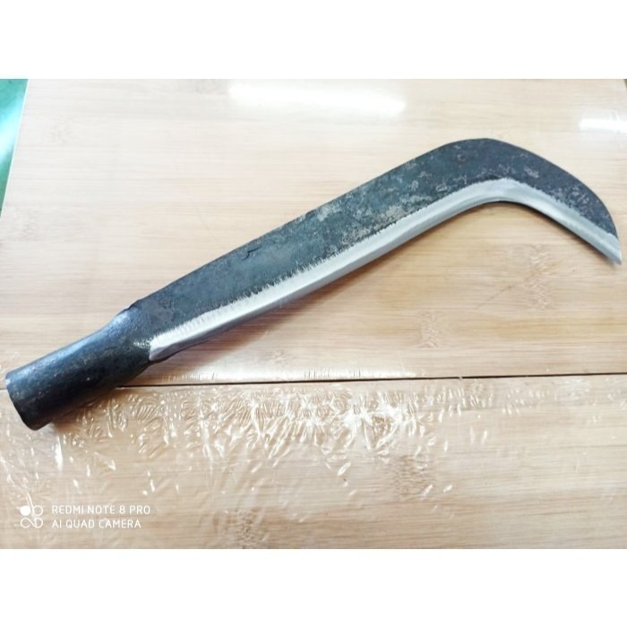 03一支手工打台灣製除草鐮80年老師傅專業3道日本三合包鋼青鋼手工專案開鋒磨利專業8兩真正傳統手工打鐵保證水里菜刀王-細節圖6