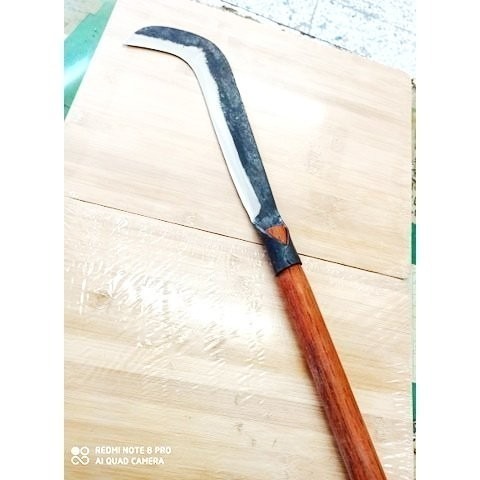 03一支手工打台灣製除草鐮80年老師傅專業3道日本三合包鋼青鋼手工專案開鋒磨利專業8兩真正傳統手工打鐵保證水里菜刀王-細節圖8