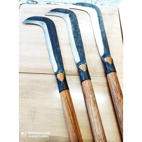 03一支手工打台灣製除草鐮80年老師傅專業3道日本三合包鋼青鋼手工專案開鋒磨利專業8兩真正傳統手工打鐵保證水里菜刀王-細節圖10