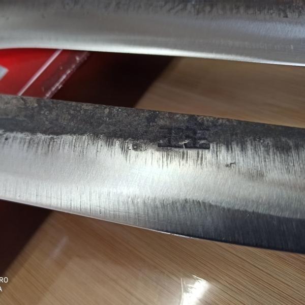 03 真正打鐵店舊式手工打造薄雙面上下刀刃大筍刀有打我們自己的商標真正的打鐵店一級棒歐大草刀除草刀草格水里鐮埔里鐮-細節圖4