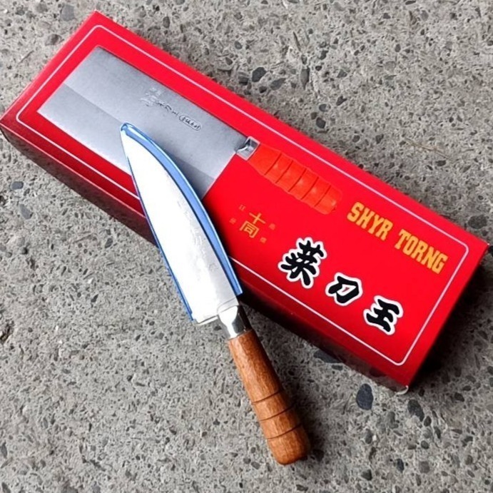 17 白鐵雞刀木柄 開肉刀不銹鋼小刀 V銀 雞刀 鴨刀 多用途刀 水果刀 水里菜刀王 日本三合鋼 小魚肚刀 生意用刀-細節圖5