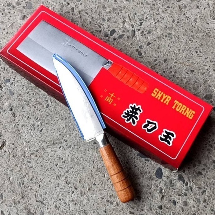 17 白鐵雞刀木柄 開肉刀不銹鋼小刀 V銀 雞刀 鴨刀 多用途刀 水果刀 水里菜刀王 日本三合鋼 小魚肚刀 生意用刀-細節圖5