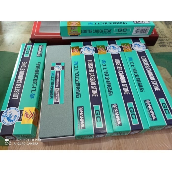 33有蝦印貼紙的正日本NANIWA蝦印金剛砥石#220青石荒砥石家庭公司貨磨刀石MADEINJAPEN HI0430-細節圖3