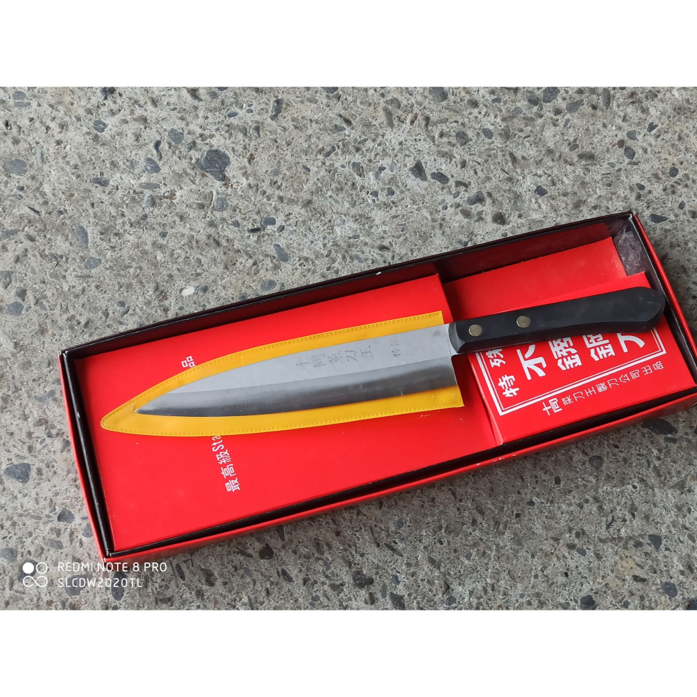 17 JOS五金行 台灣製 電木料理水果刀 刻花刀 V銀 白鐵不銹鋼刀 水里菜刀王推薦 日本三合鋼很輕很耐用-細節圖3