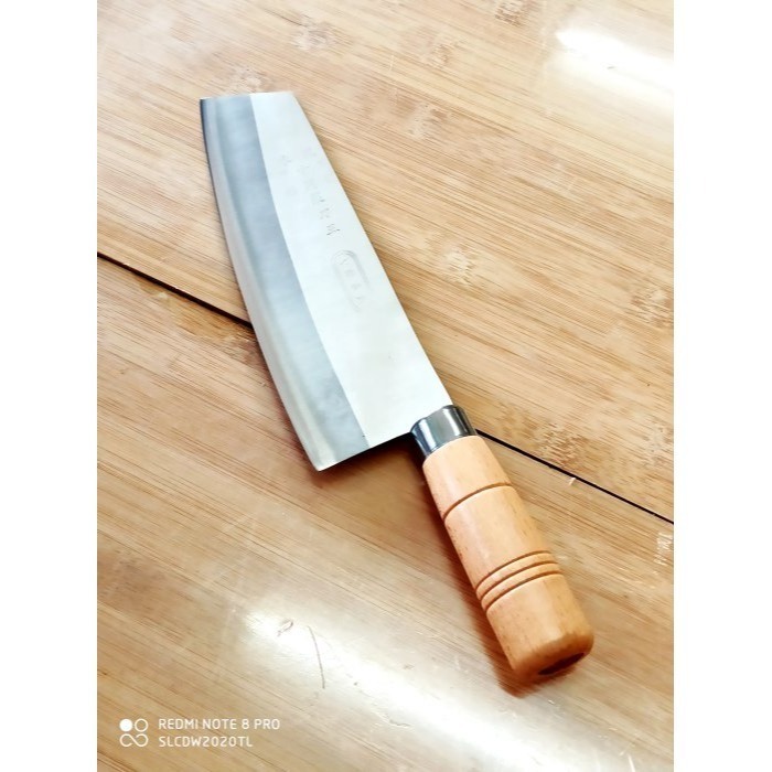 05 木柄片刀JOS五金行 台灣製 電木料理水果刀 刻花刀 V銀 白鐵不銹鋼刀水里菜刀王推薦 日本三合鋼很輕-細節圖2