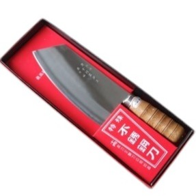 07 尖的兩用剁.切刀 山上的刀 尖厚的木柄剁刀 日本白鐵三合鋼製作 可以切魚切肉.剁雞肉水里菜刀王真心推薦-細節圖3