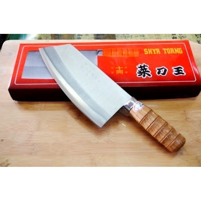 07 尖的兩用剁.切刀 山上的刀 尖厚的木柄剁刀 日本白鐵三合鋼製作 可以切魚切肉.剁雞肉水里菜刀王真心推薦-規格圖3