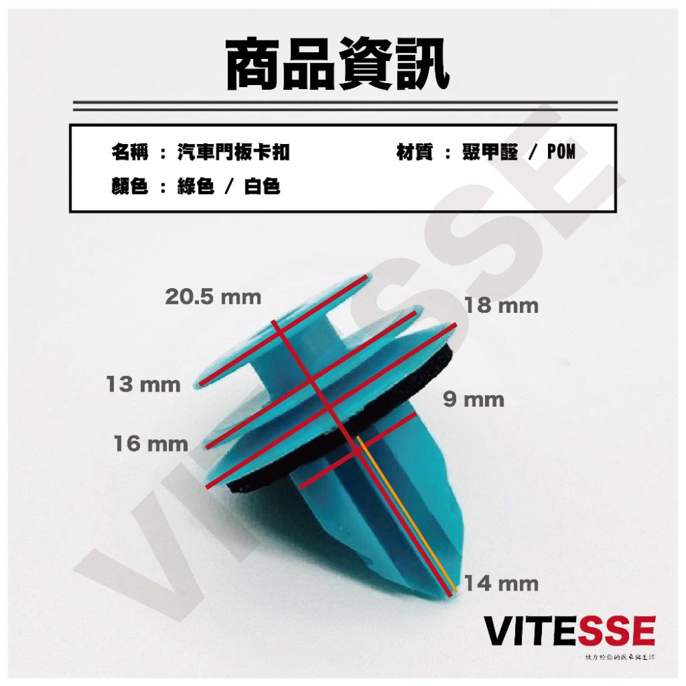 汽車門板靜音扣 卡扣 車門板卡扣 門板鈕扣 防震墊片 車門鈕扣 車門減震 靜音 實心門板扣 塑膠門扣 門板扣 固定扣-細節圖8