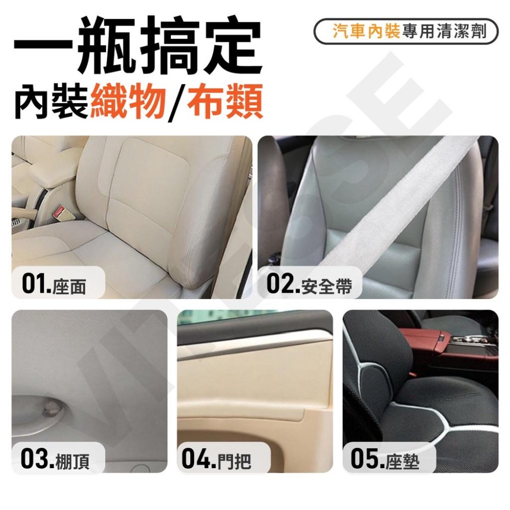 VITSSE 內裝清潔劑 車用清潔劑 內裝清洗 車內清洗 頂棚絨布織物 車用內室車頂 強力去污乾洗清潔劑 清潔去污織物-細節圖5