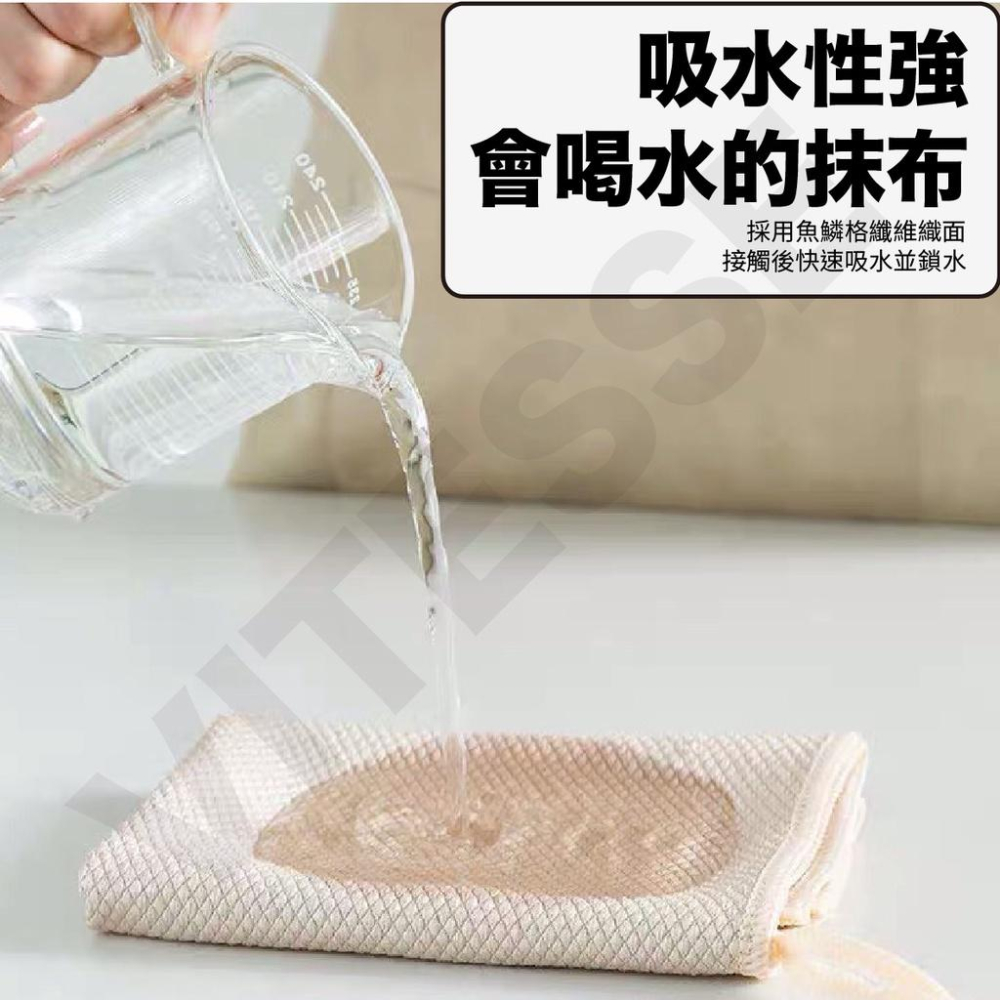 VITESSSE 魚鱗紋抹布 魚鱗格抹布 魚鱗抹布 菱格水無痕抹布 無水痕鱗格布 魚鱗格無水痕布 抹布 百潔布-細節圖5