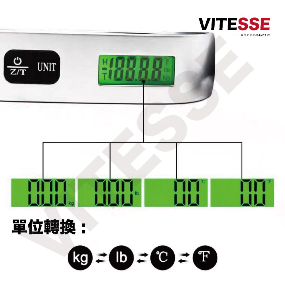便攜式電子行李秤 LED背光 手提 電子秤 行李秤 磅秤 出國必備 快遞 包裹 手提秤 旅行秤 電子行李秤 秤重 不銹鋼-細節圖3