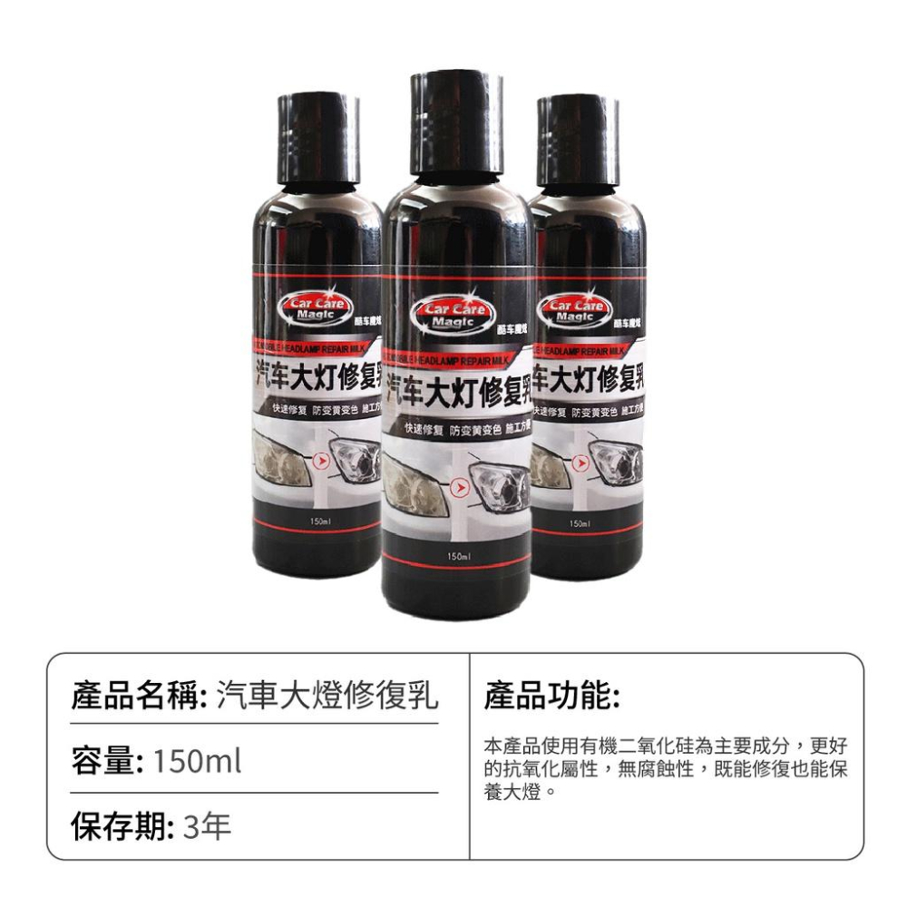 VITESSE 大燈霧化還原劑 汽車大燈修復液 大燈翻新 修復劑 大燈修復工具 車用大燈鍍膜 翻新拋光 修復劑-細節圖9
