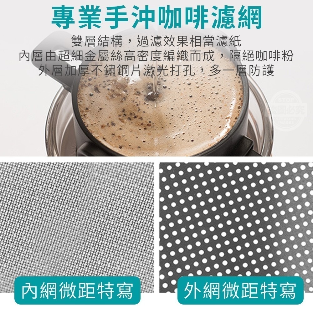咖啡濾杯 304不鏽鋼 咖啡器具 濾杯 手沖咖啡 咖啡濾杯 咖啡濾器 手沖壺 咖啡壺 登山不鏽鋼 手沖濾杯-細節圖6