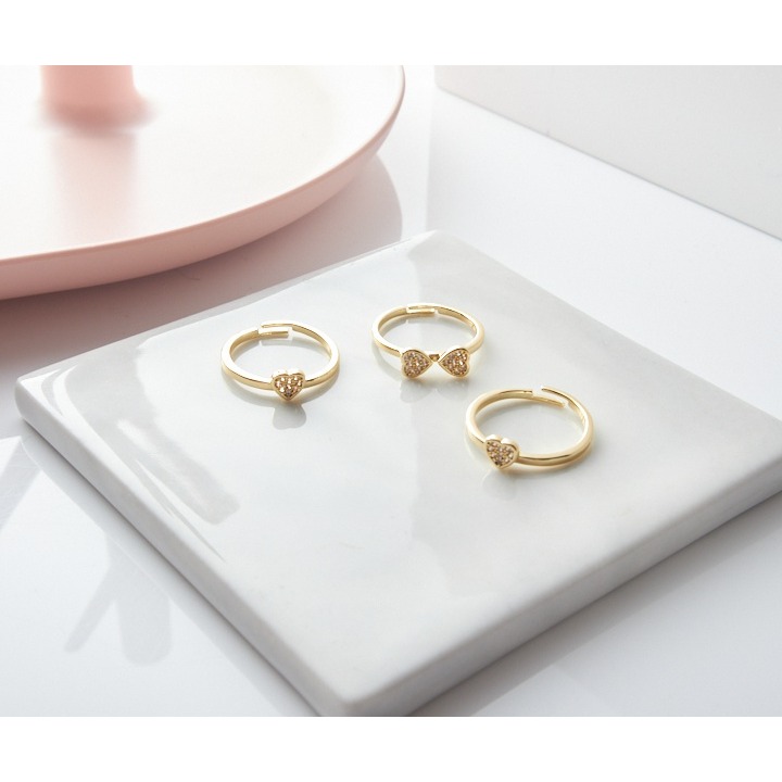 台灣現貨 正韓 四葉愛心鋯石 戒指 對戒 情侶戒 莫桑石 鑽石戒指 求婚禮物 情人節 戒指 戒子 韓國飾品 結婚禮物-細節圖6