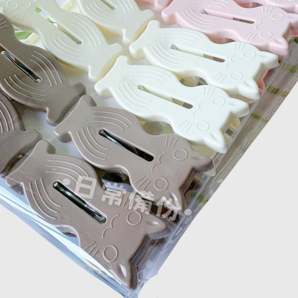 名仕 御兔園長耳夾 御貓園小咪夾 12入 曬衣夾 夾子 衣架 衣夾 收納 晾衣服 曬衣服 襪子 曬襪子 曬衣架 襪子-細節圖6