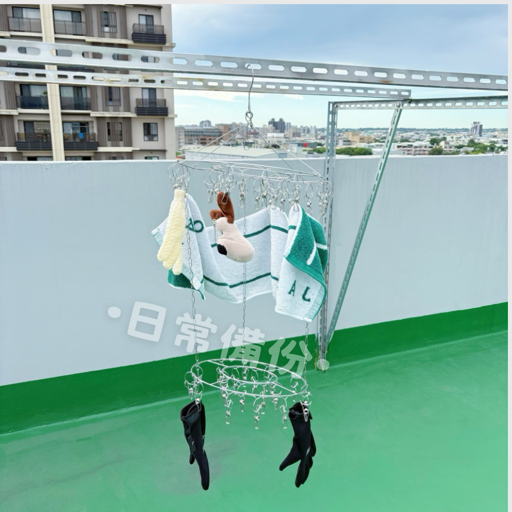 名仕 省空間 雙層吊襪架 方型 圓型 40夾 不鏽鋼曬衣夾 方形曬衣夾 圓形曬衣夾 曬衣架 曬襪夾 不鏽鋼曬衣架-細節圖9